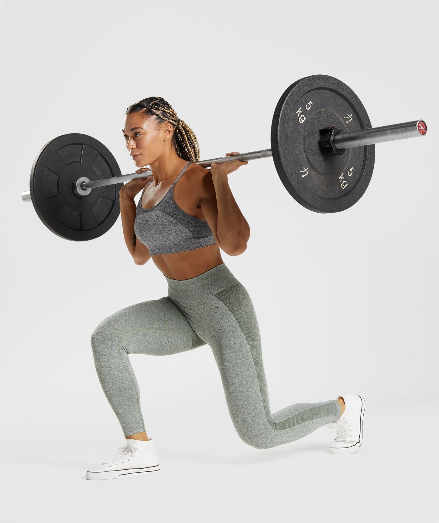 Gymshark Flex High Waisted Leggings - Marsh Green/White Marl