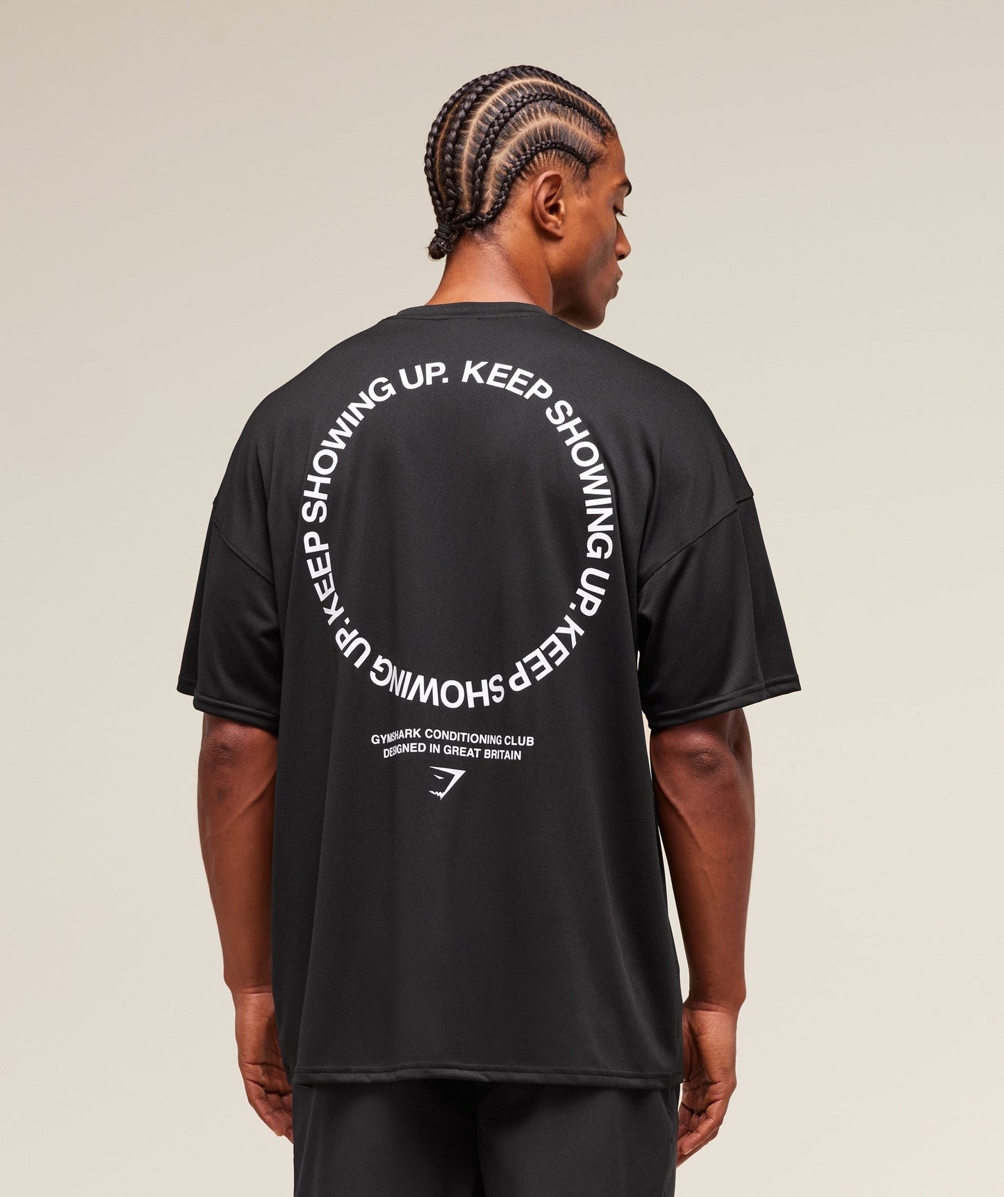 Gymshark Keep Showing Up T-Shirt - Black