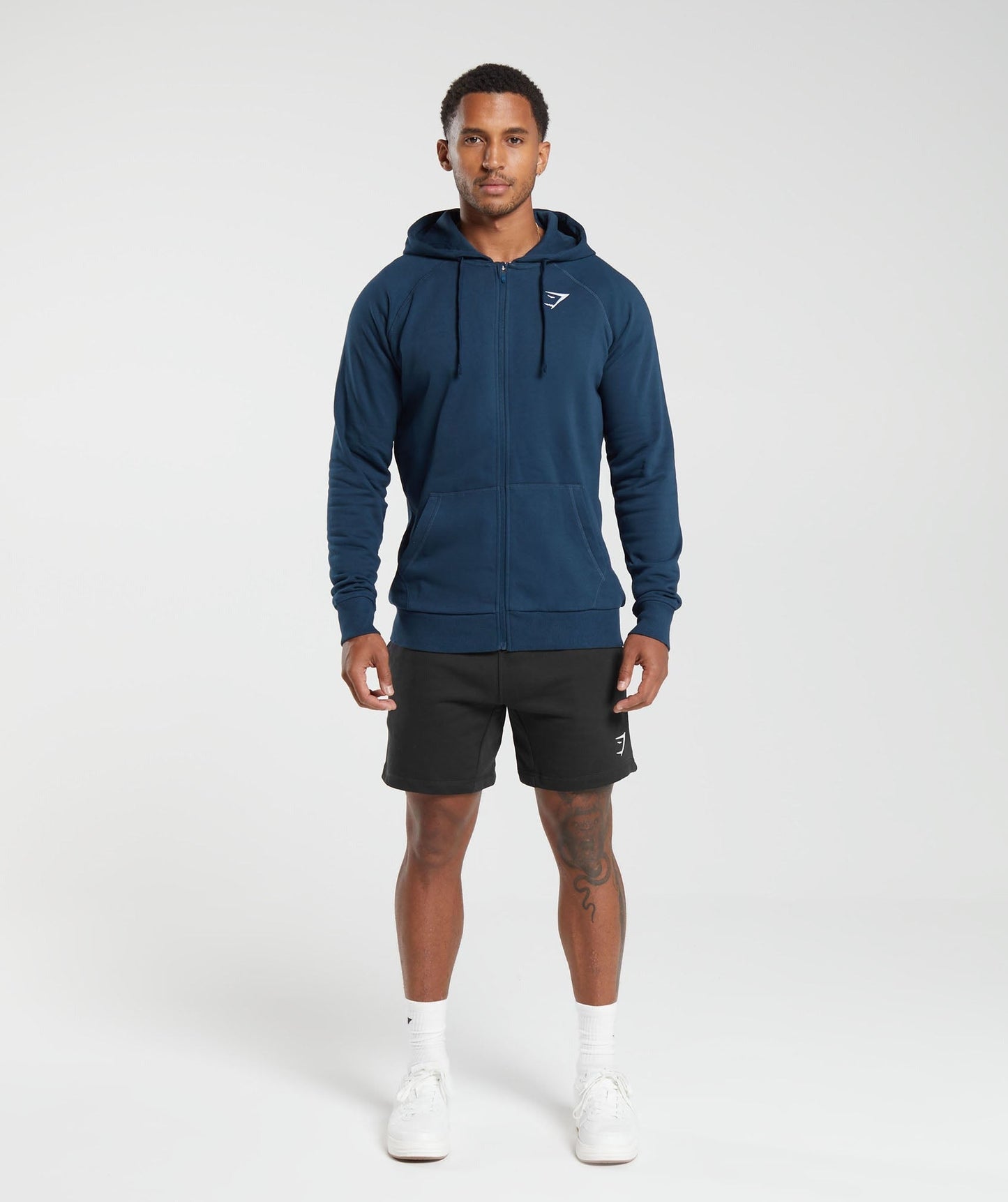 Gymshark Crest Zip Up Hoodie - Navy
