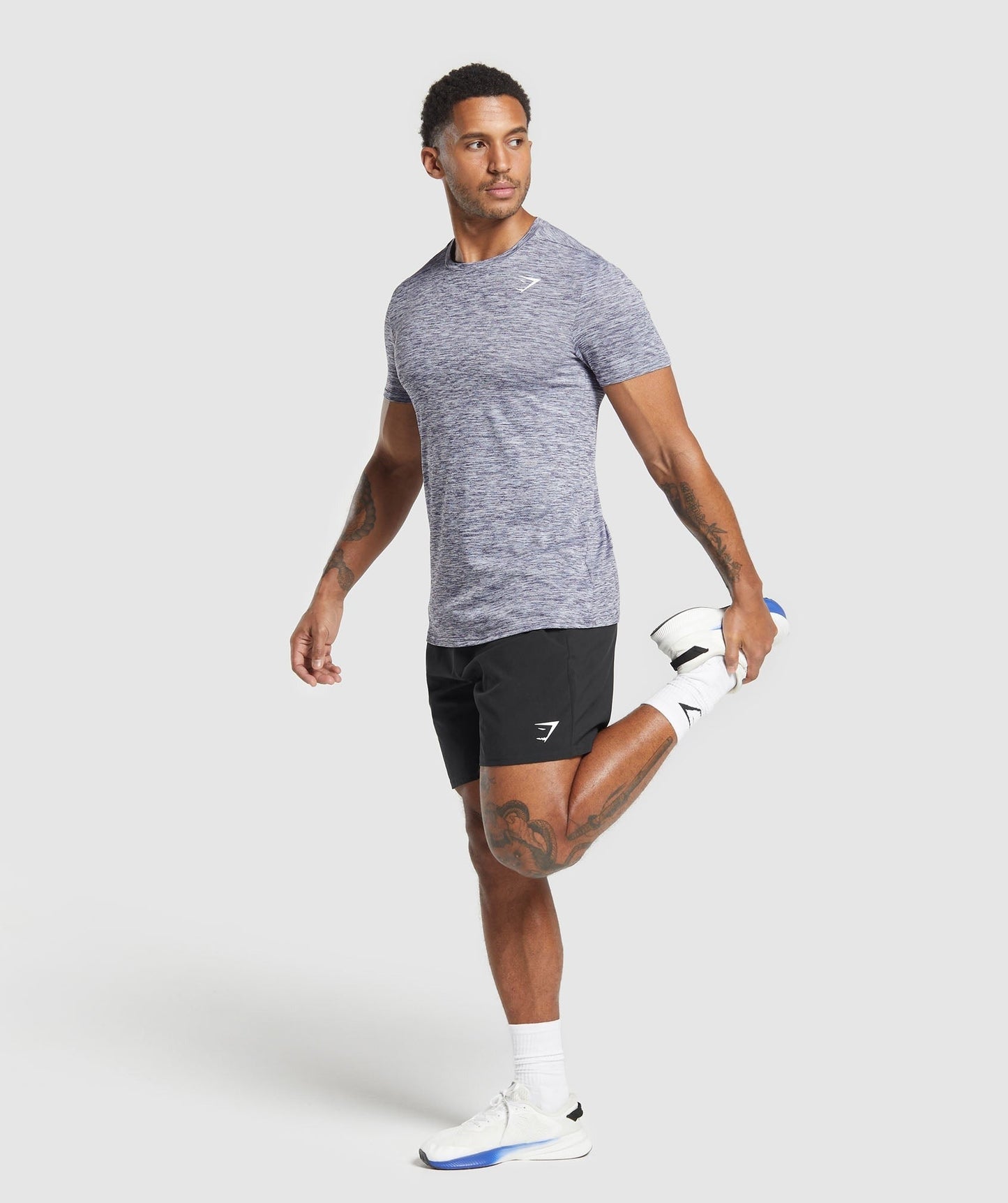 Gymshark Arrival Marl T-Shirt - Weighted Purple/White Marl
