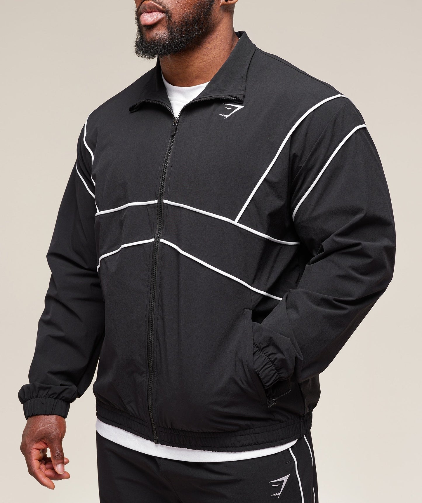 Gymshark Retro Crinkle Track Jacket - Black