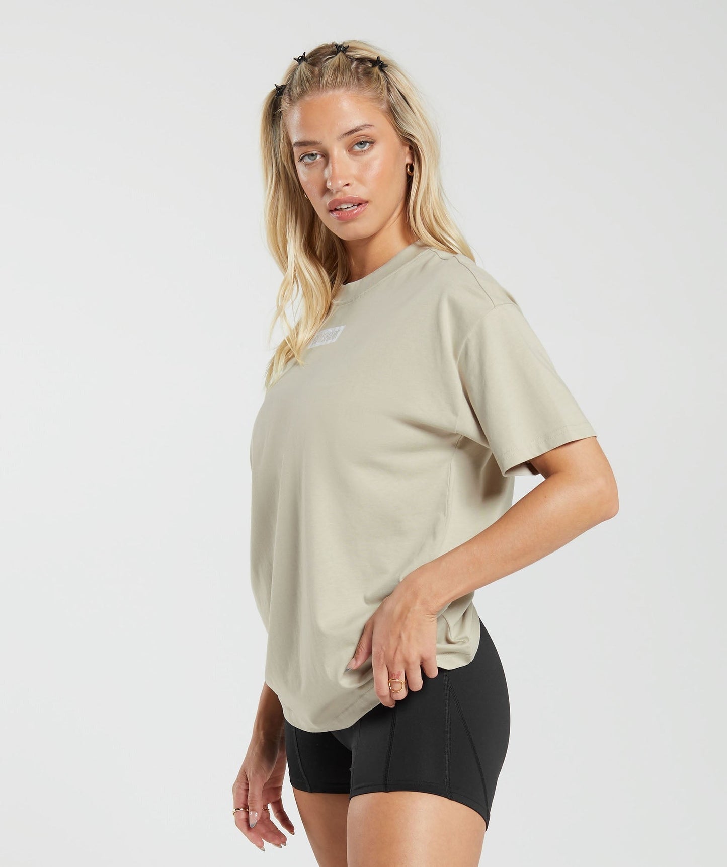 Gymshark Block Oversized T-Shirt - Washed Stone Brown