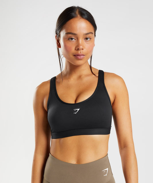 Gymshark FRACTION SPORTS BRA - Black/White