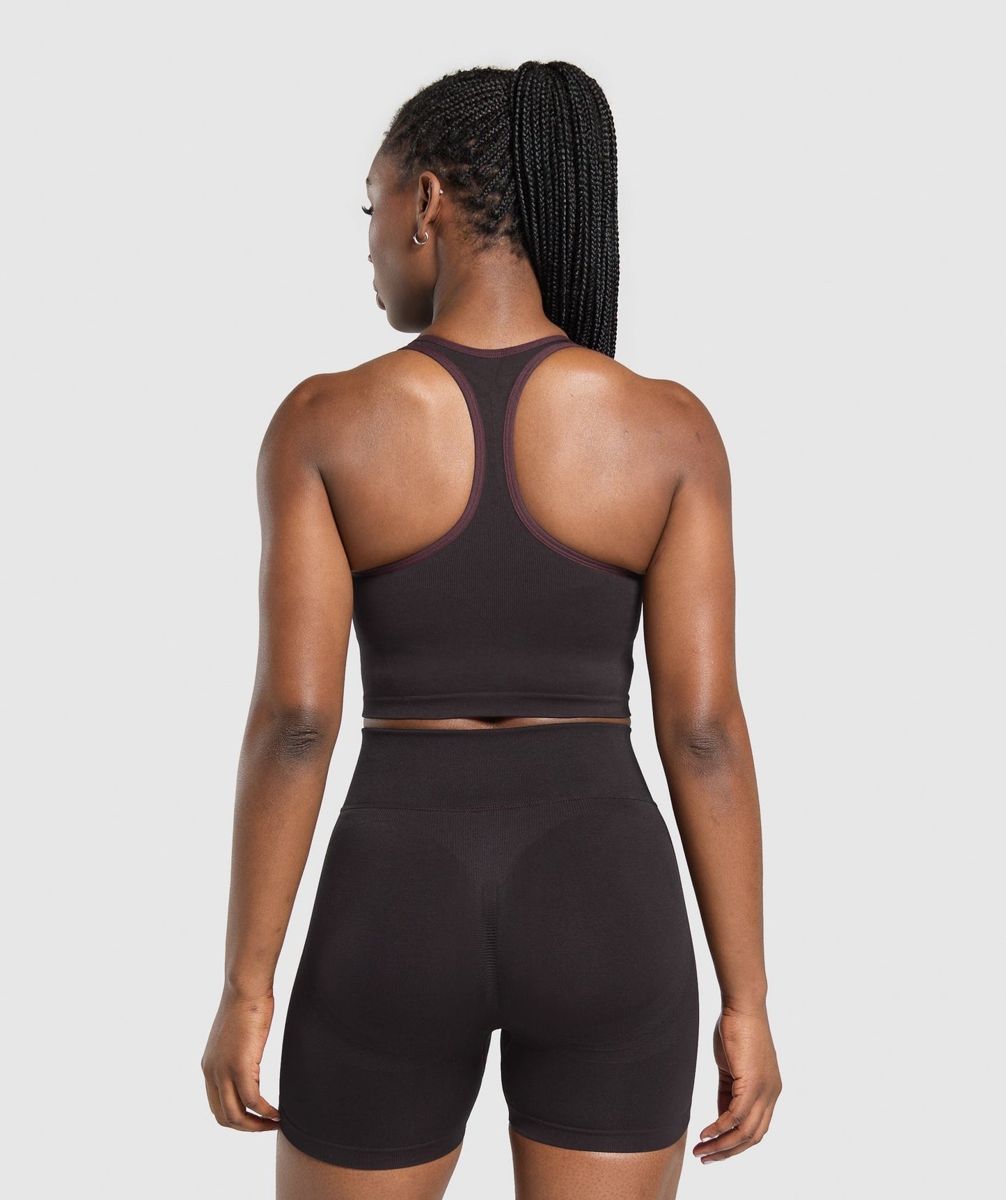 Gymshark Lift Seamless Midi Tank With Shelf - Depth Purple/Black Marl