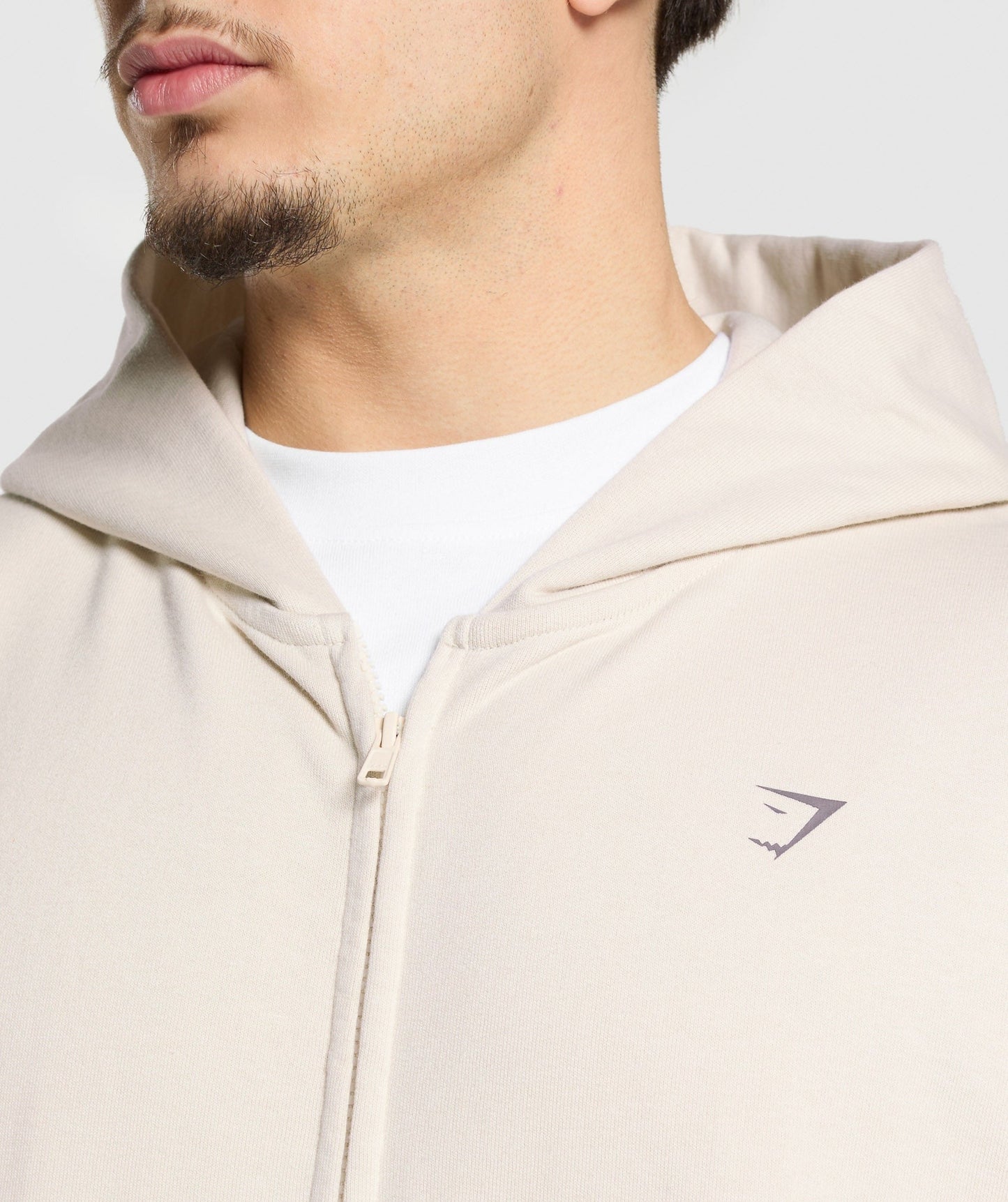 Gymshark Atlas Zip Up Hoodie - Oat White