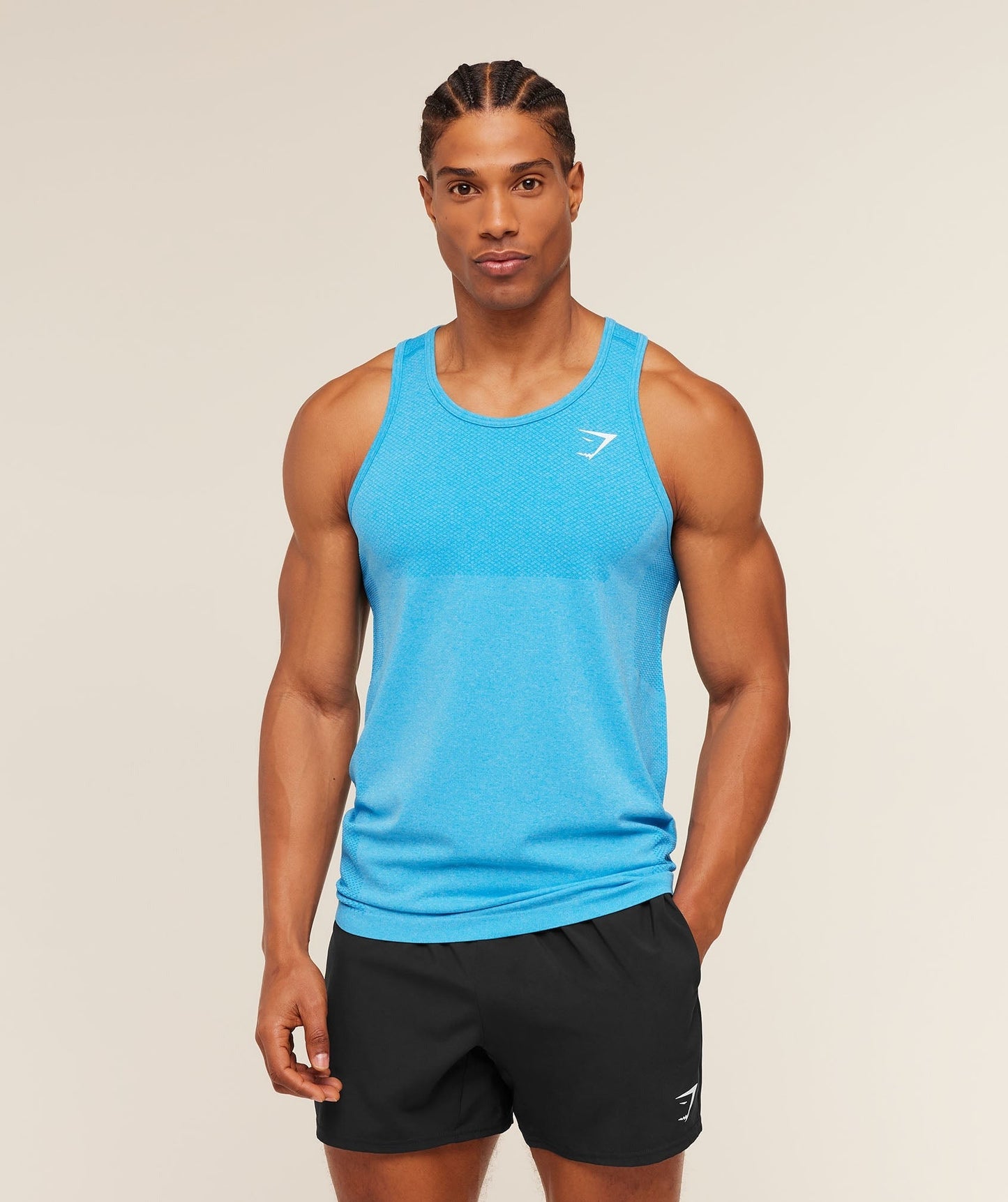 Gymshark Vital Tank - White/Brand Blue
