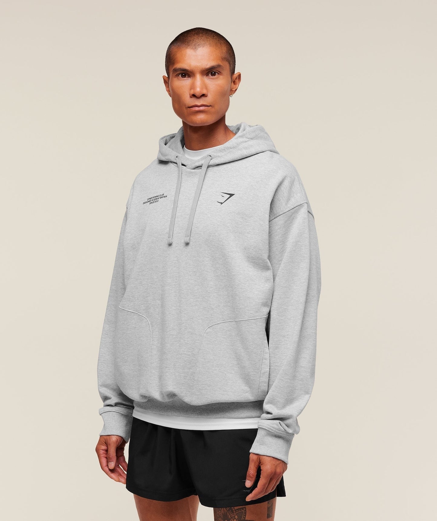 Gymshark Conditioning Club Hoodie - Light Grey Core Marl