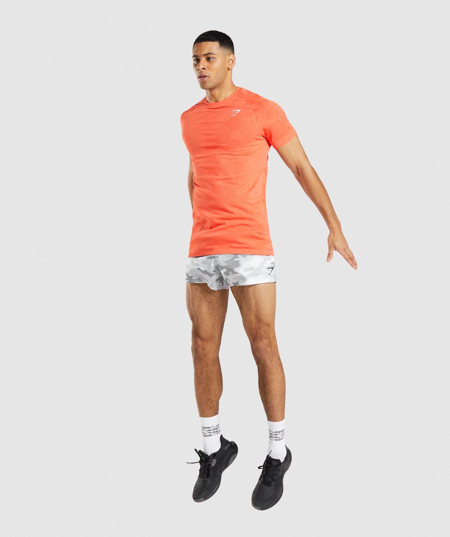 Gymshark Geo Seamless T-Shirt - Papaya Orange/Spicy Orange