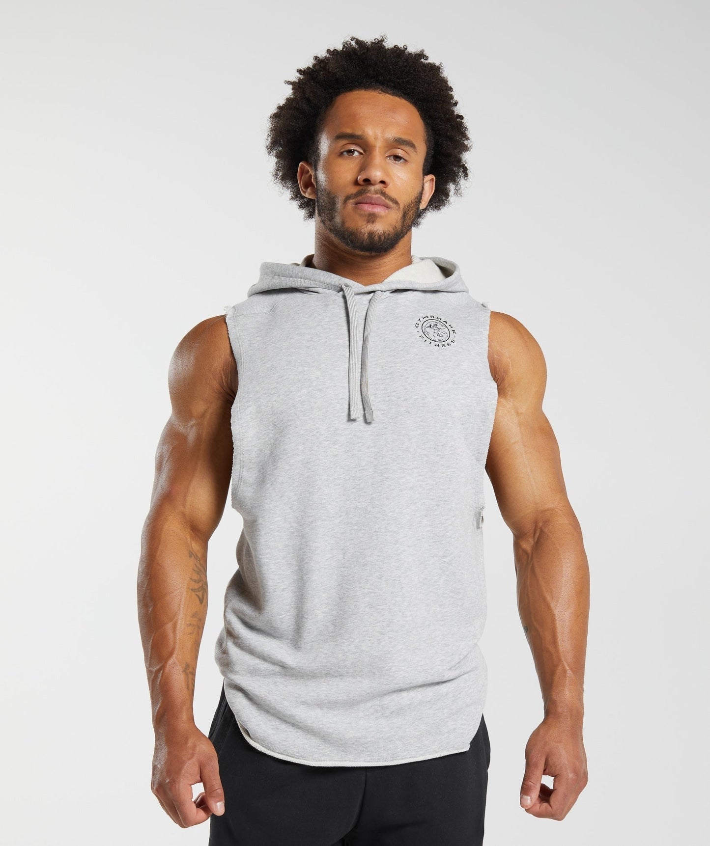 Gymshark Legacy Drop Arm Hoodie - Light Grey Marl