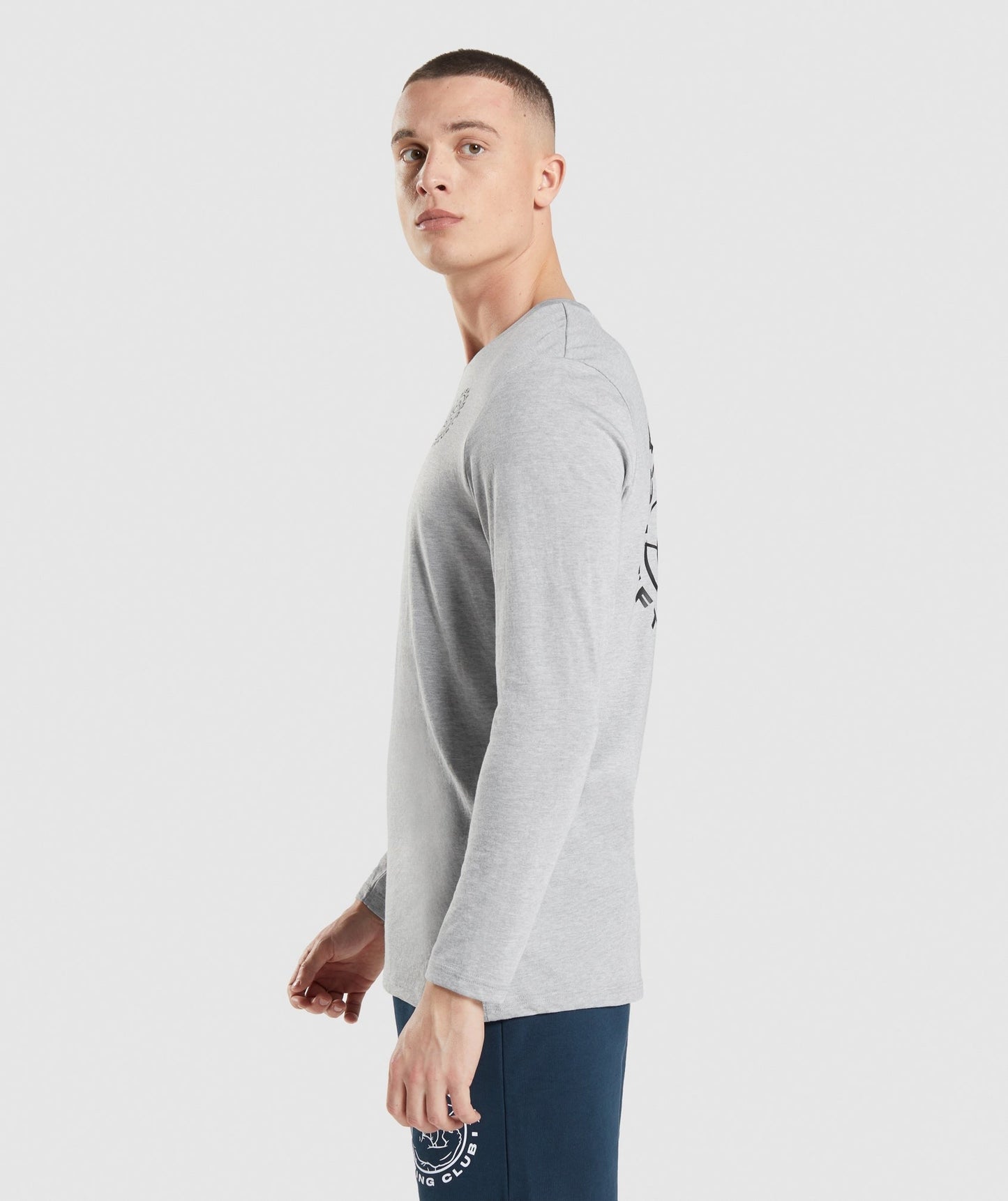 Gymshark Legacy Long Sleeve T-Shirt - Light Grey Core Marl