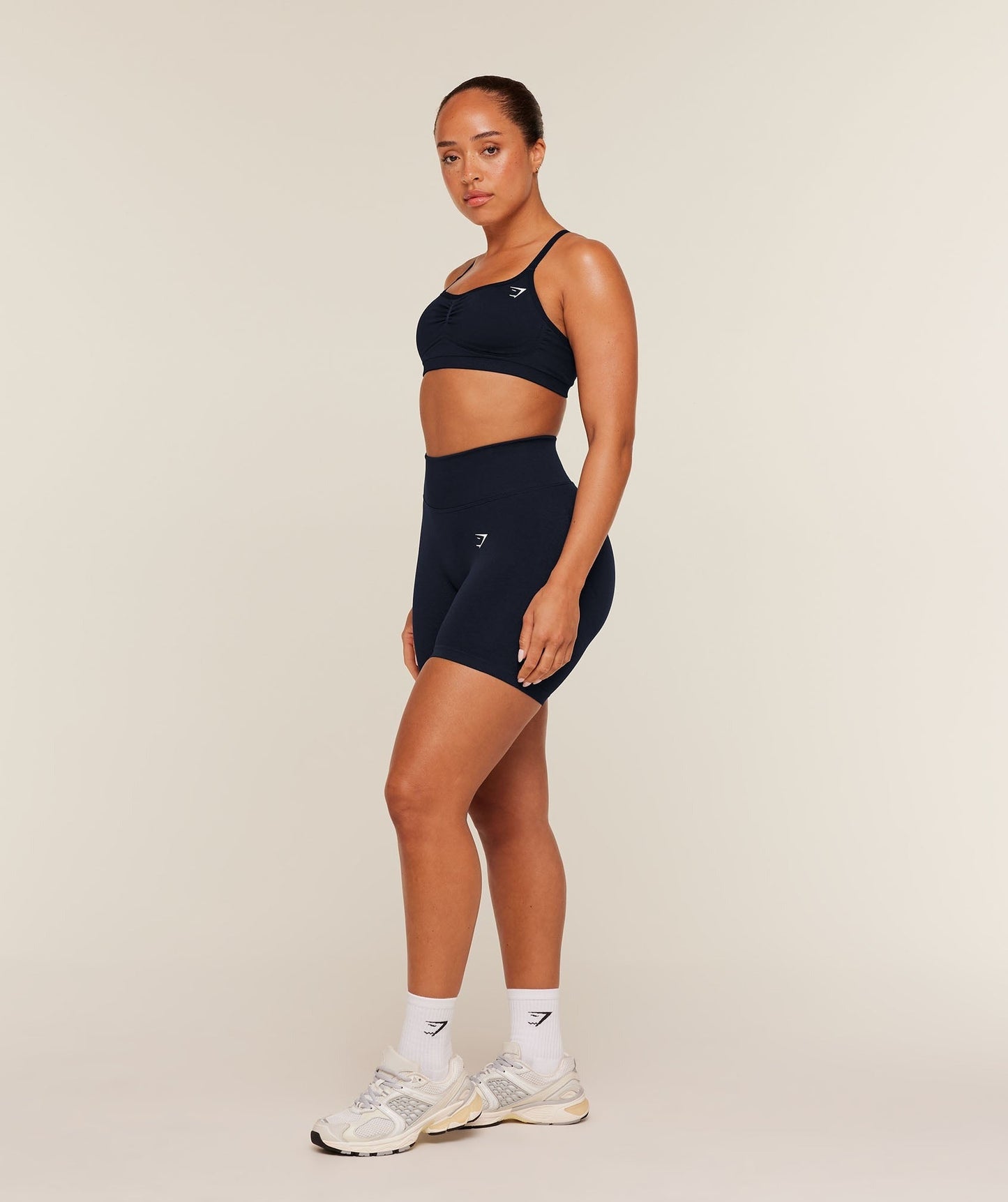 Gymshark Lift Seamless Sports Bra - Midnight Blue/Black Marl
