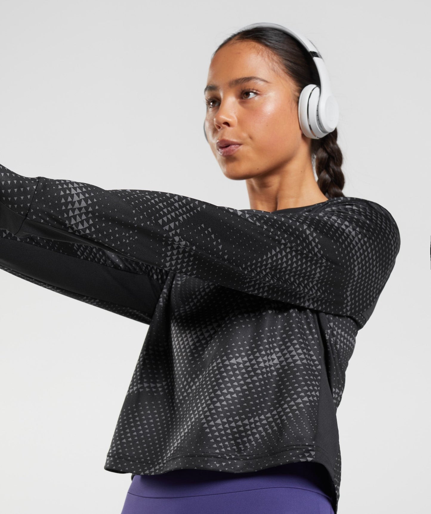 Gymshark Sport Printed Long Sleeve T-Shirt - Black Print