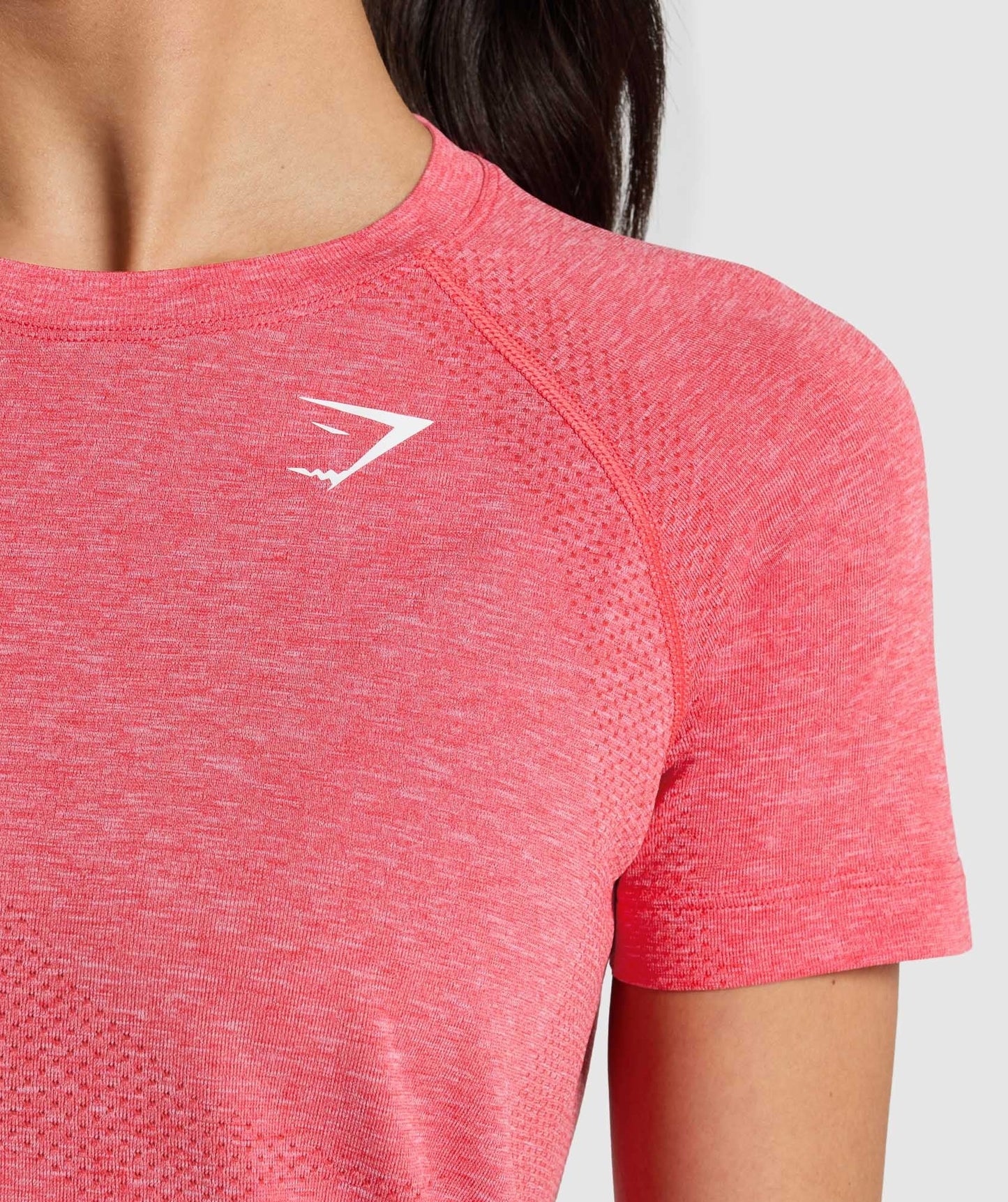 Gymshark Vital Seamless 2.0 Light T-Shirt - Coral Red/Marl