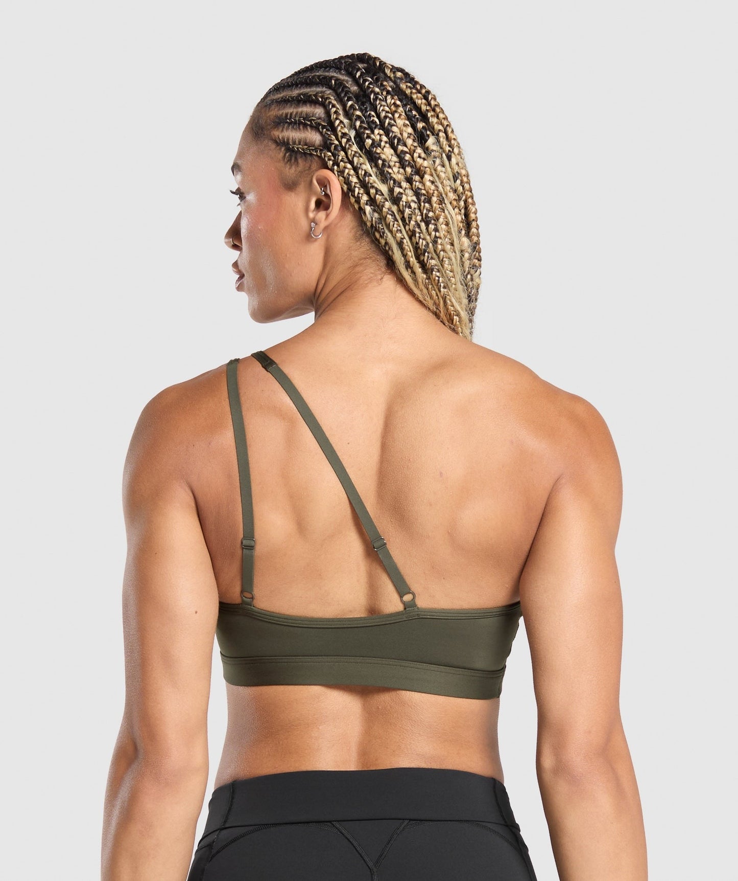 Gymshark One Shoulder Sports Bra - Weighted Green