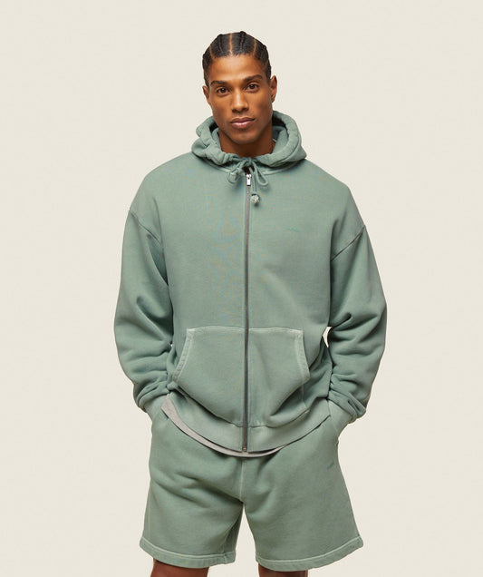 Gymshark everywear Relaxed Zip Hoodie - Dollar Green