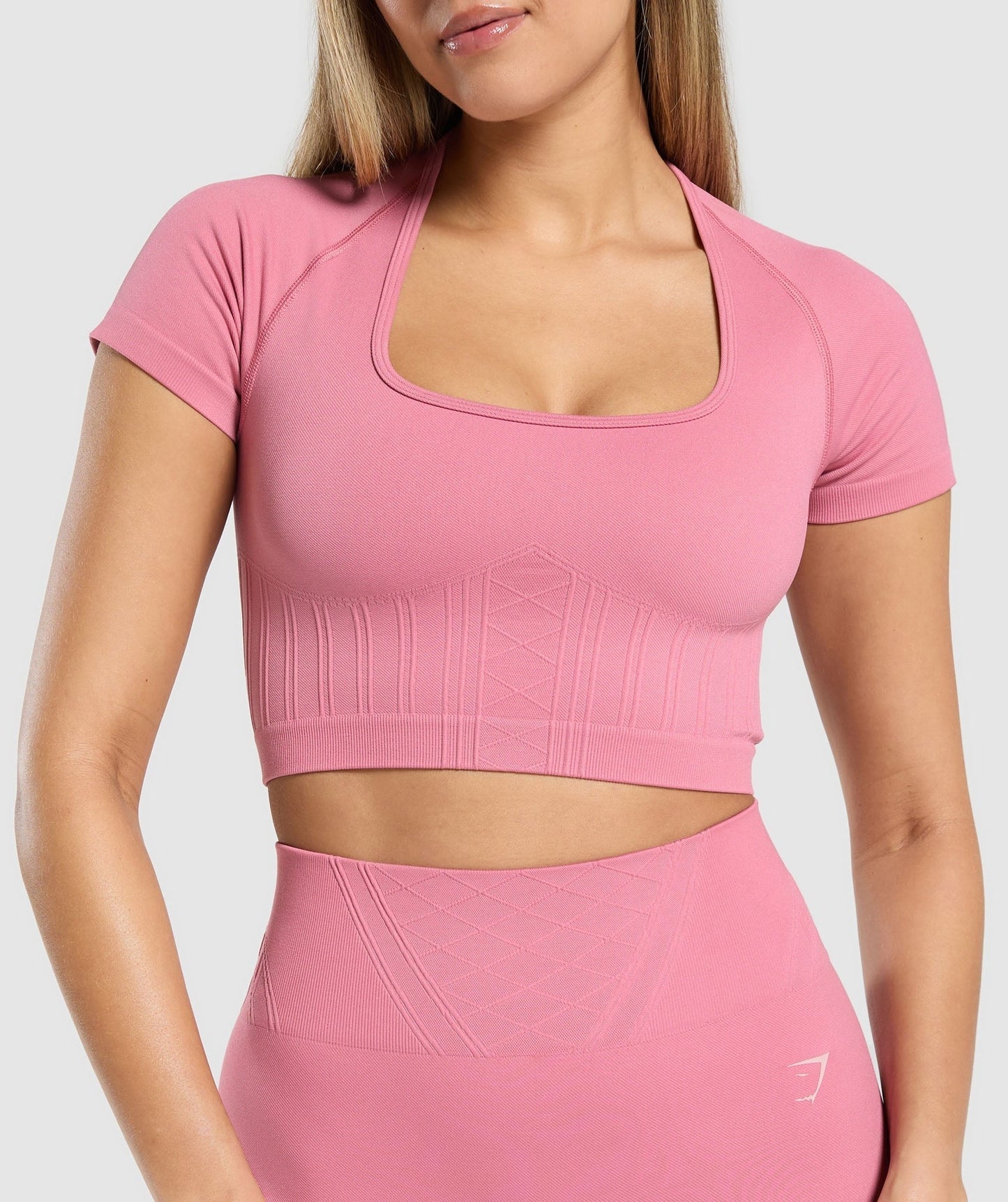 Gymshark Corset Seamless Crop Top - Sunset Pink