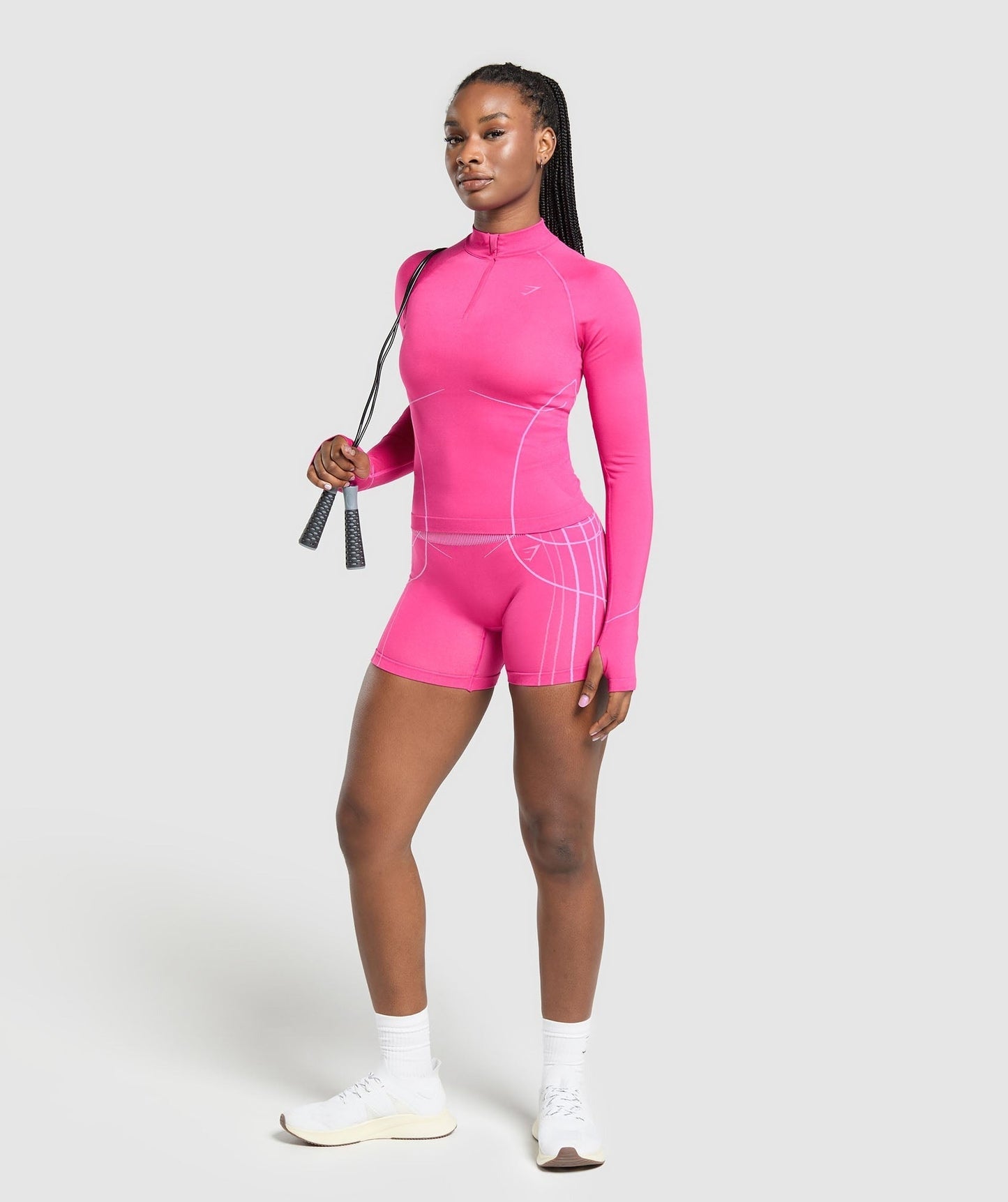 Gymshark Apex Seamless 1/4 Zip Pullover - Valley Pink/Sour Pink