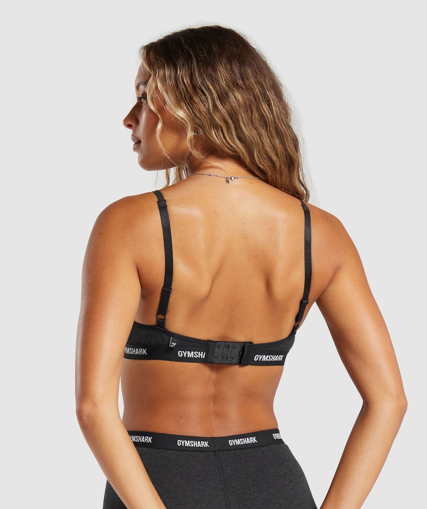 Gymshark Rib Bralette - Midnight Black Marl