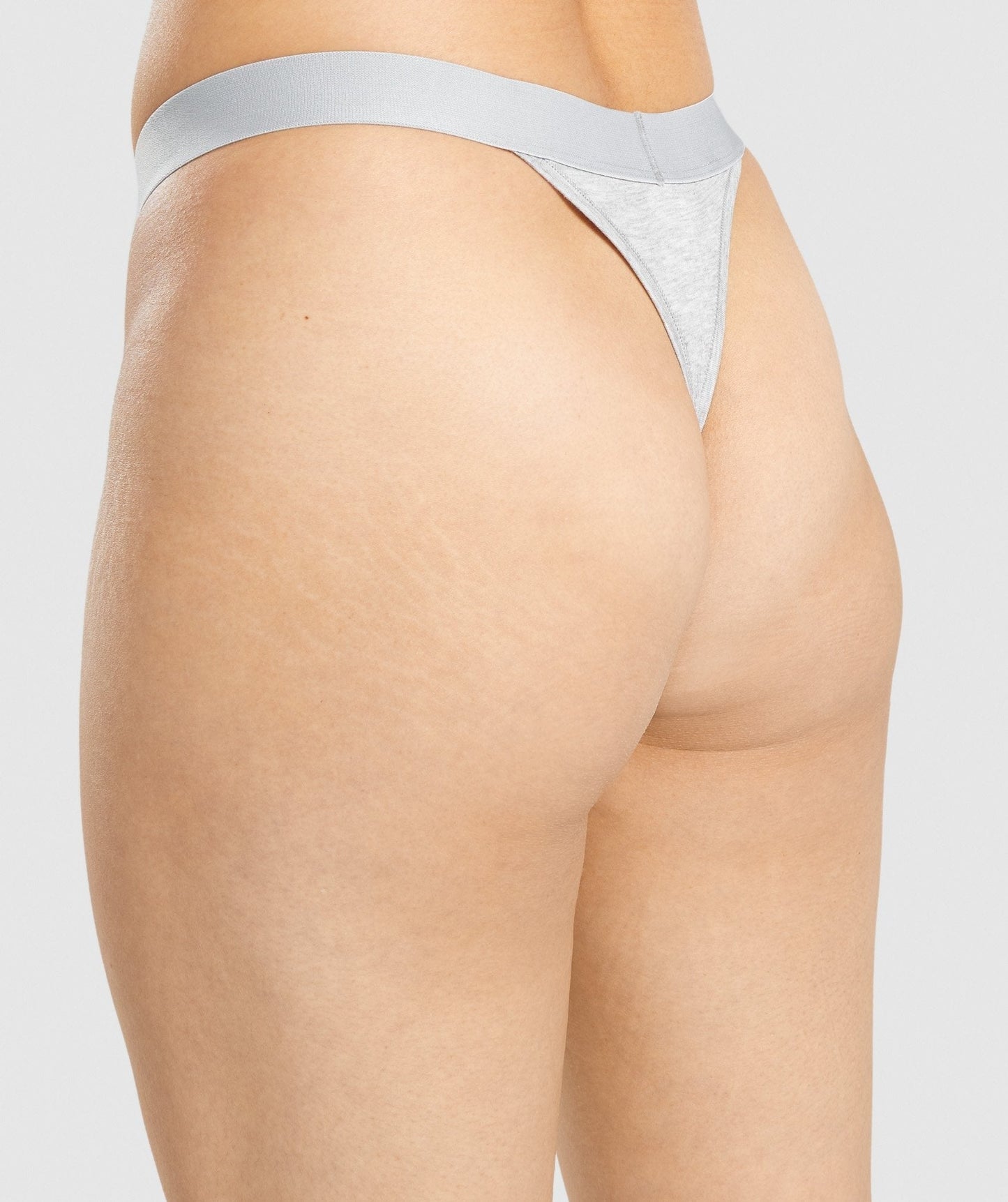 Gymshark Cotton High Rise Thong - Light Grey Marl