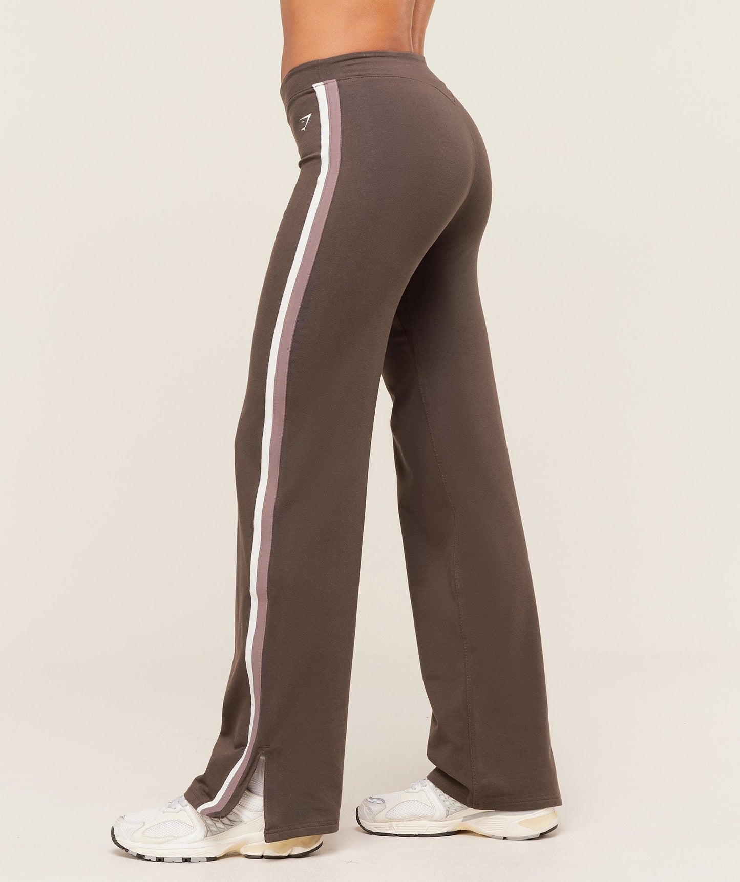Gymshark Piping Wide Leg Pants - Walnut Brown/Chestnut Pink/Soft White