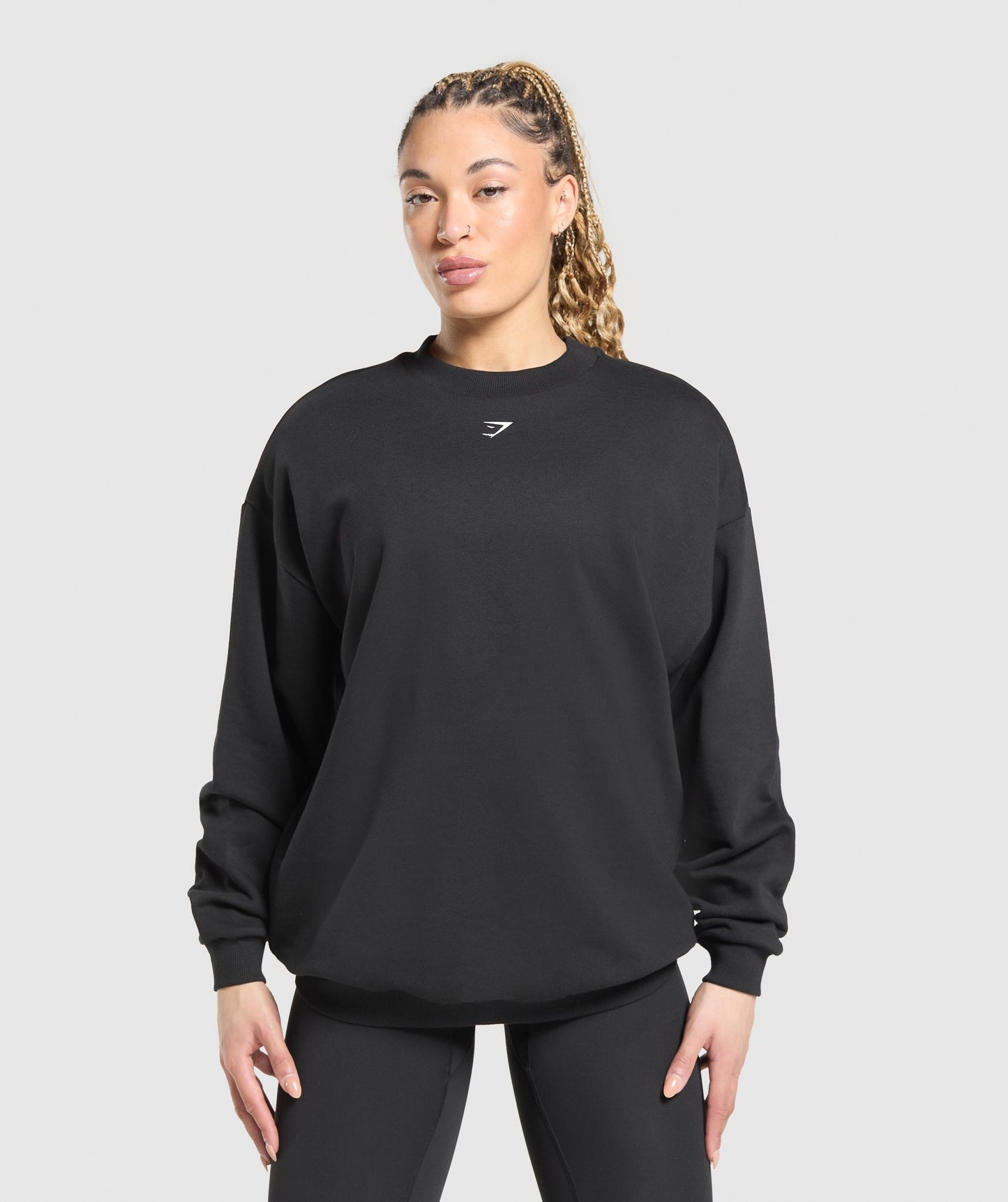Gymshark Heavy Duty Graphic Oversized Pullover - Black