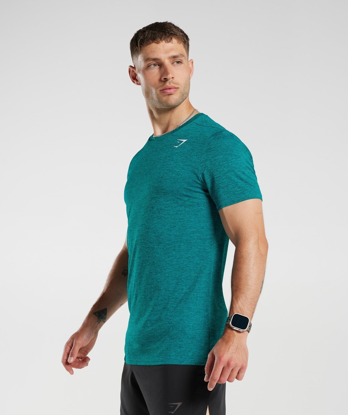 Gymshark Arrival Marl T-Shirt - Seafoam Blue/Deep Teal Marl
