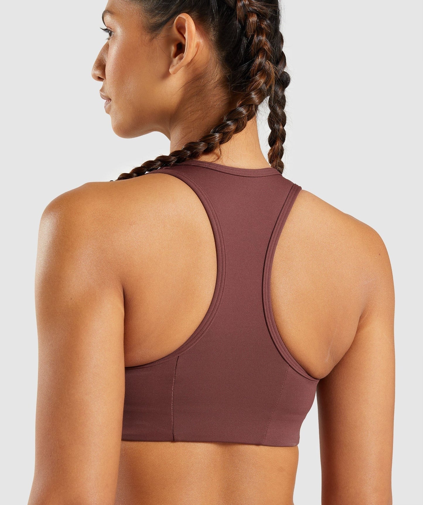 Gymshark Essential Racer Back Sports Bra - Cherry Brown