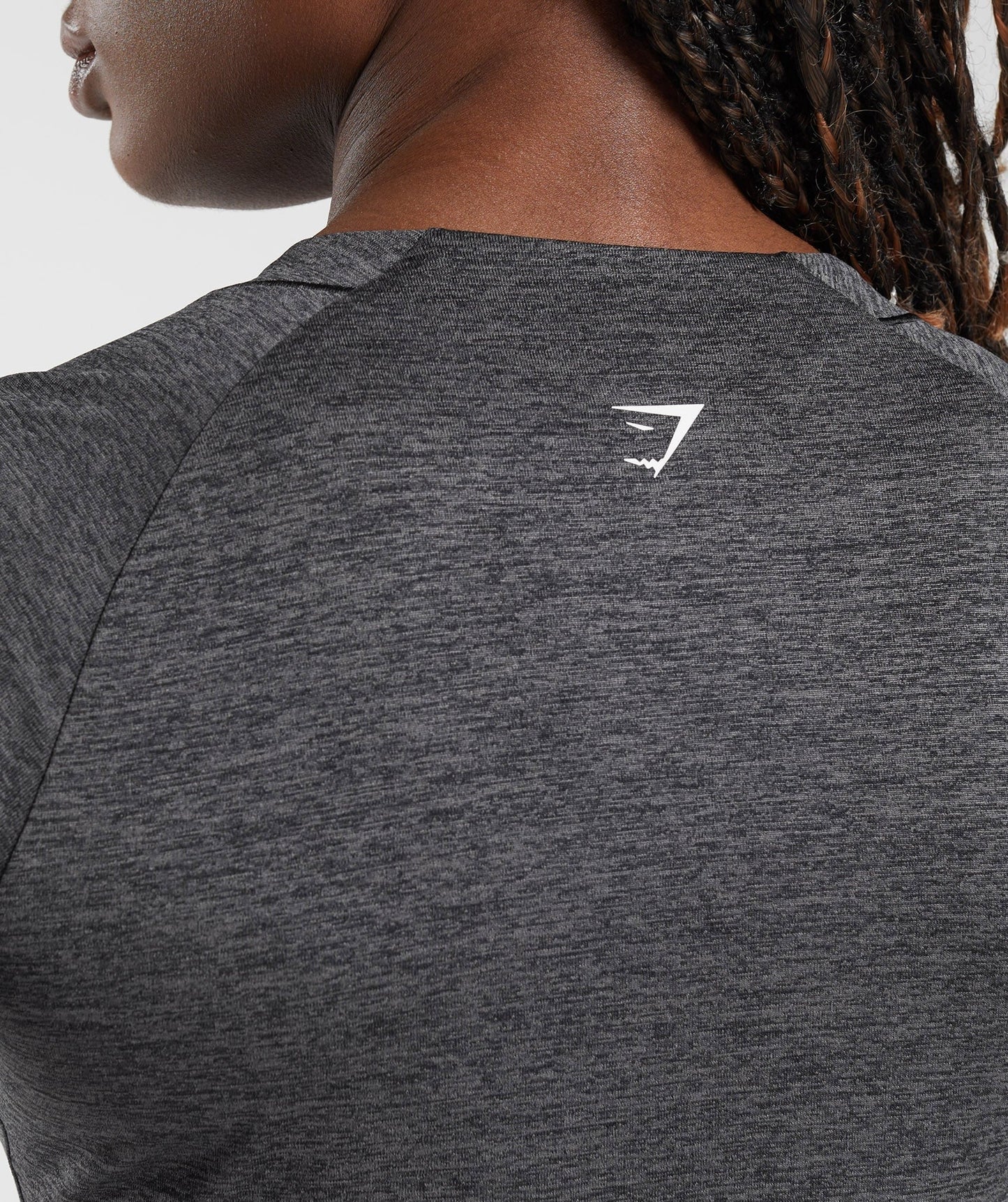 Gymshark Running T-Shirt - Black/Silhouette Grey Marl