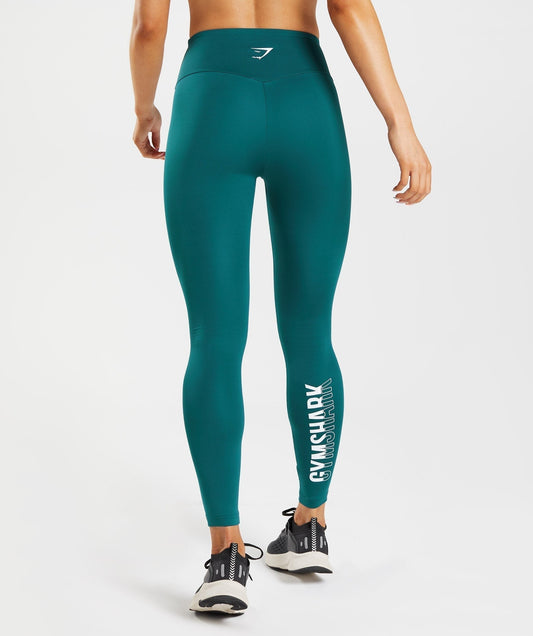 Gymshark FRACTION LEGGINGS - Winter Teal
