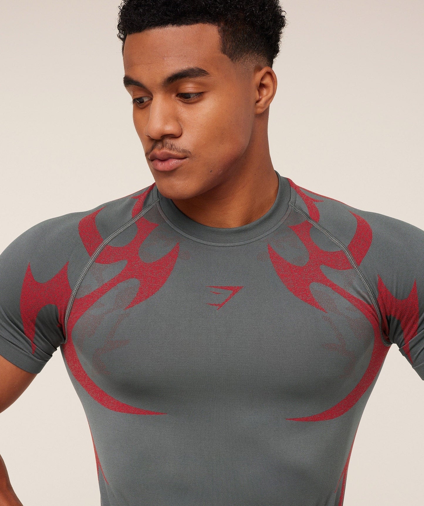 Gymshark Storm Seamless T-Shirt - GS Dark Grey/GS Zesty Red