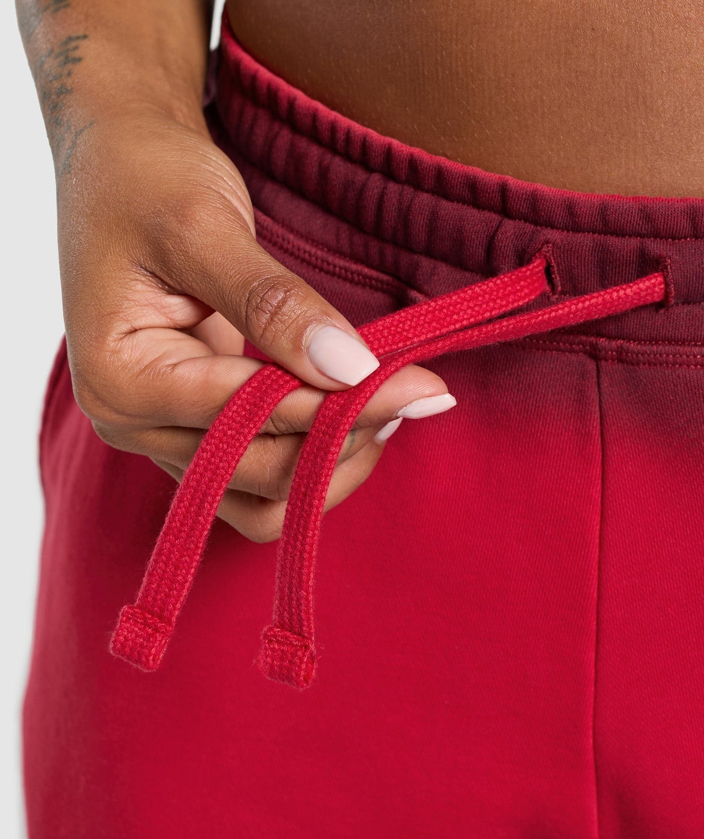 Gymshark Gains Washed Loopback Joggers - Red