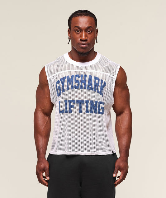 Gymshark Mesh Oversized Tank - White