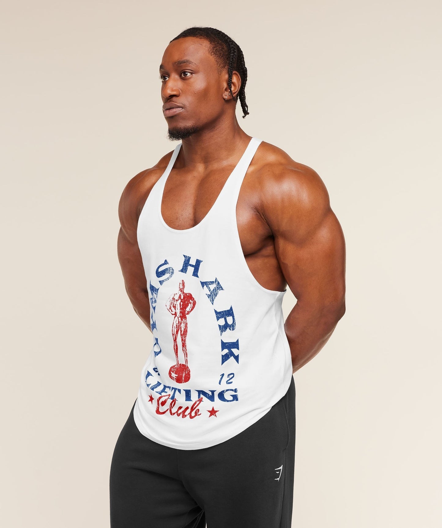 Gymshark Trophy Graphic Stringer - White