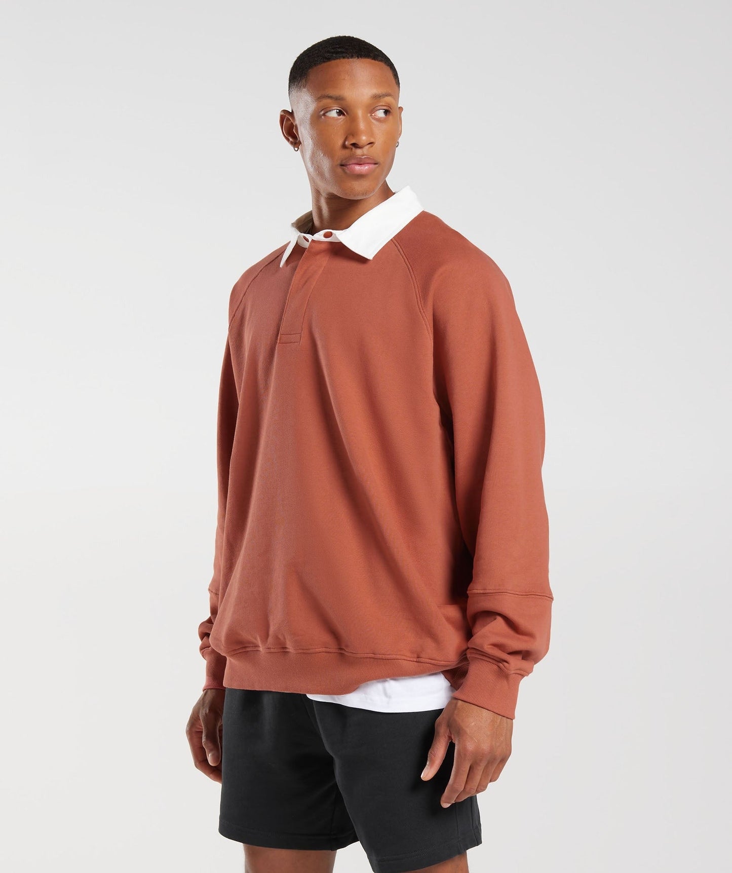 Gymshark Rest Day Essentials Sweat Polo - Persimmon Red