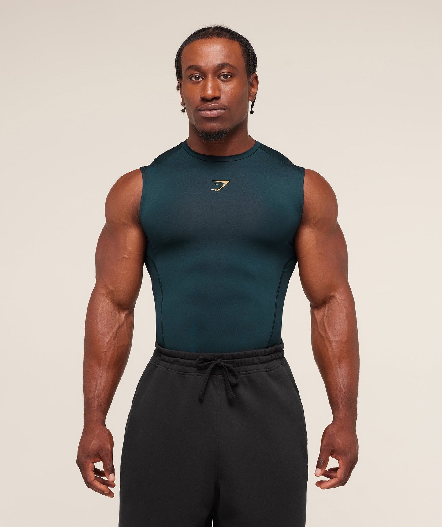 Gymshark Element Tank - Deep Petrol Blue/Sorbet Yellow