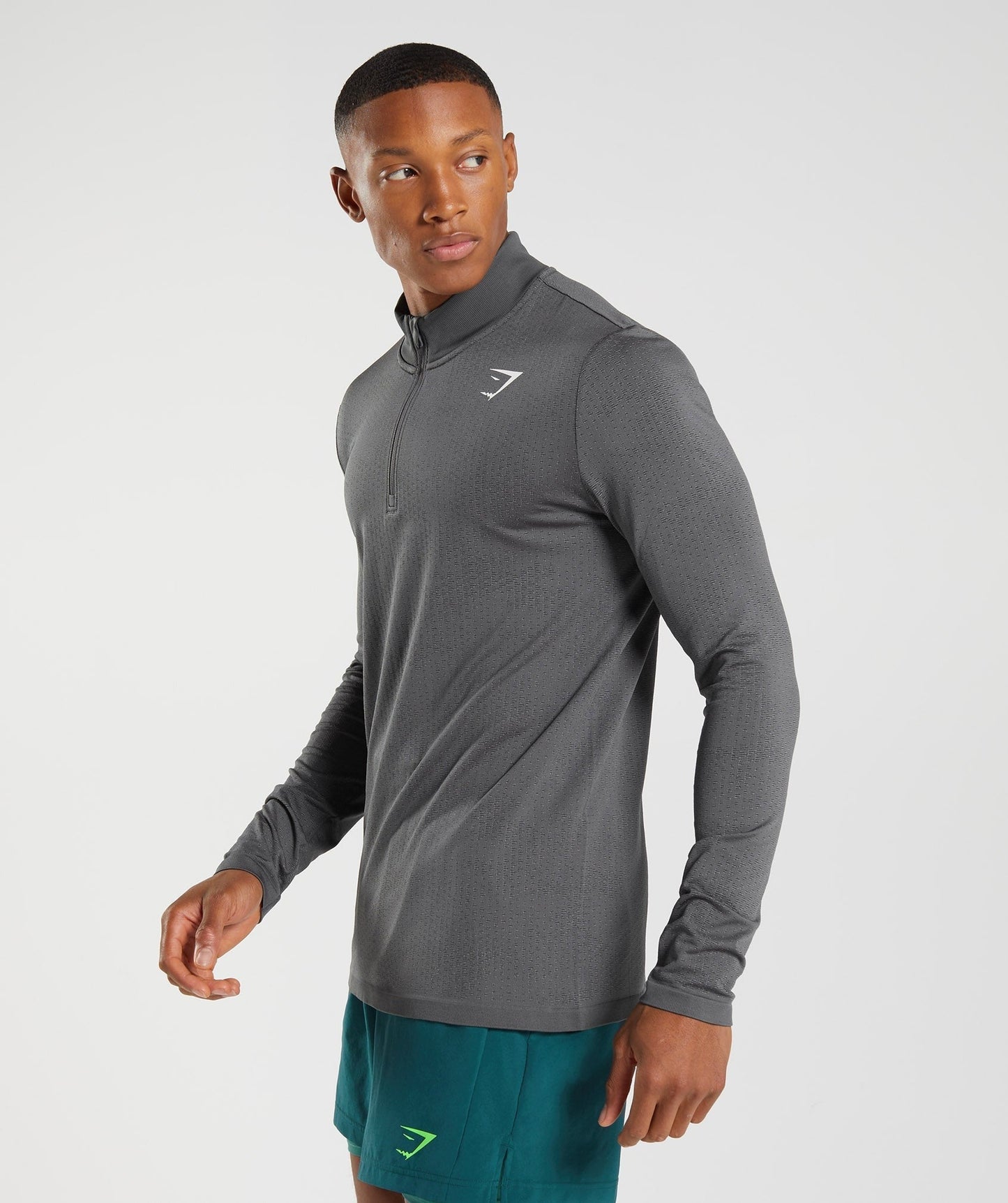 Gymshark Sport Seamless 1/4 Zip - Silhouette Grey/Black