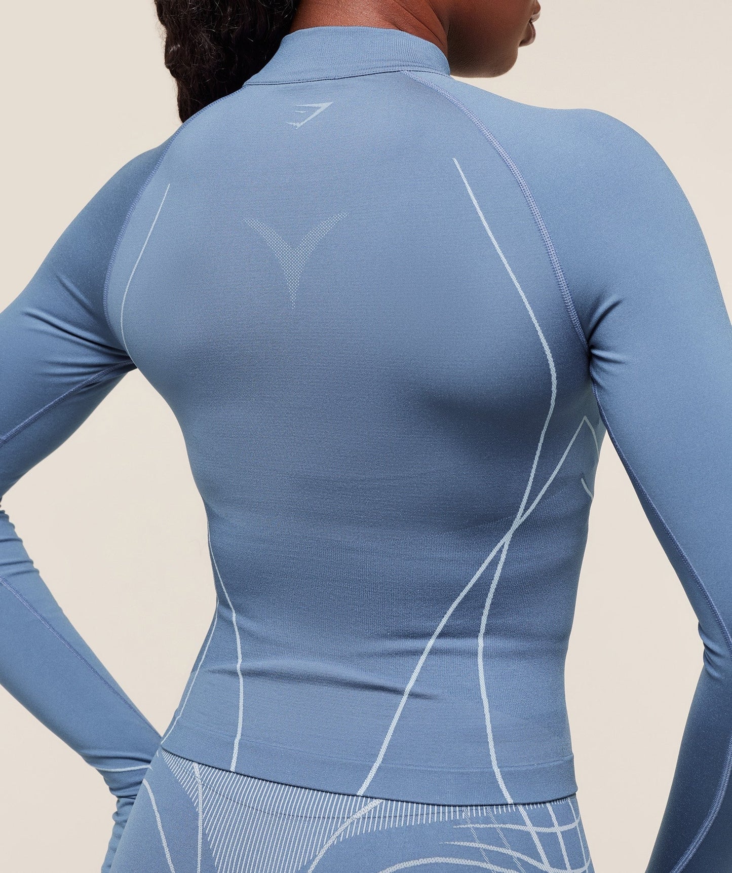 Gymshark Apex Seamless 1/4 Zip Pullover - Worn Blue/Gentle Blue
