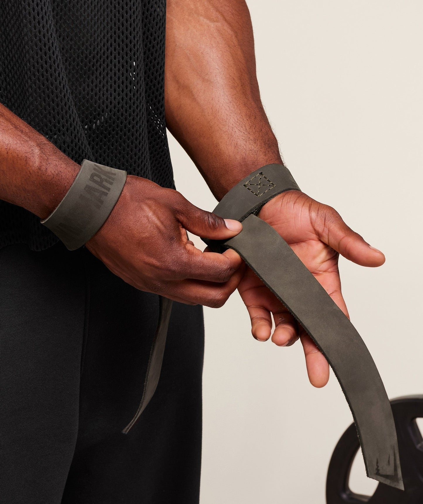 Gymshark Leather Lifting Straps - Camo Brown