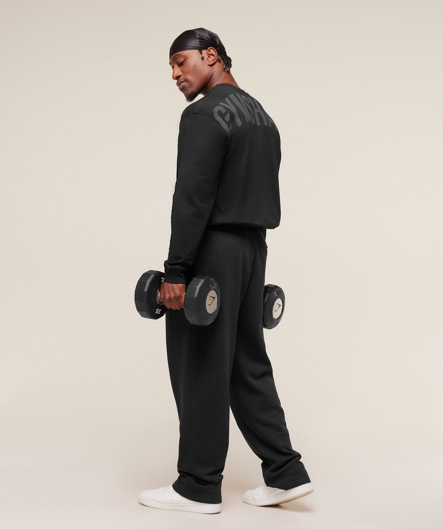 Gymshark Power Long Sleeve T-Shirt - Black/Asphalt Grey
