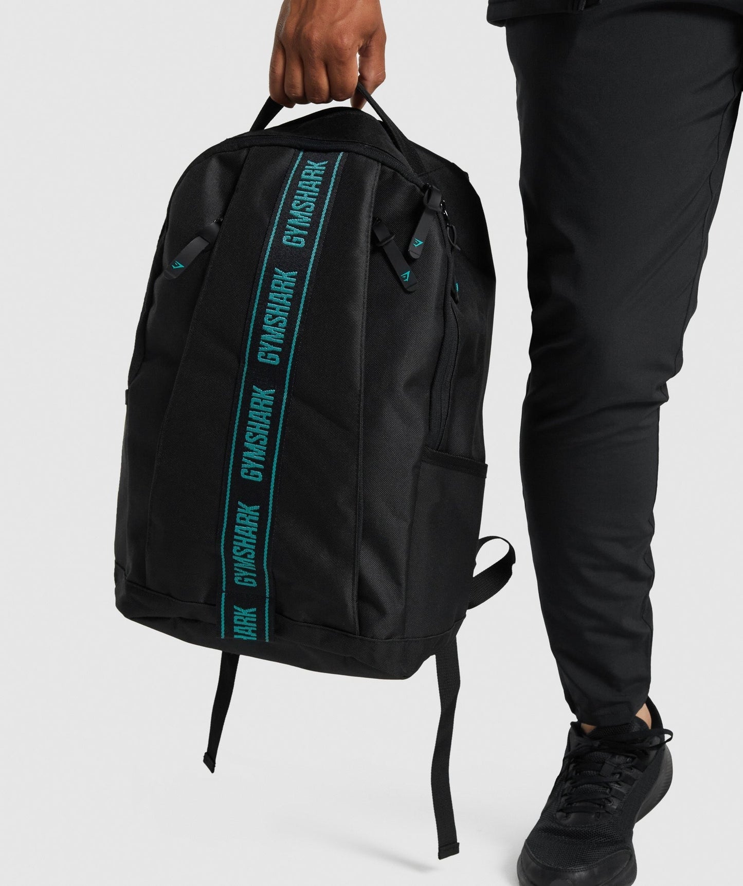 Gymshark Taped Logo Backpack - Black/Teal