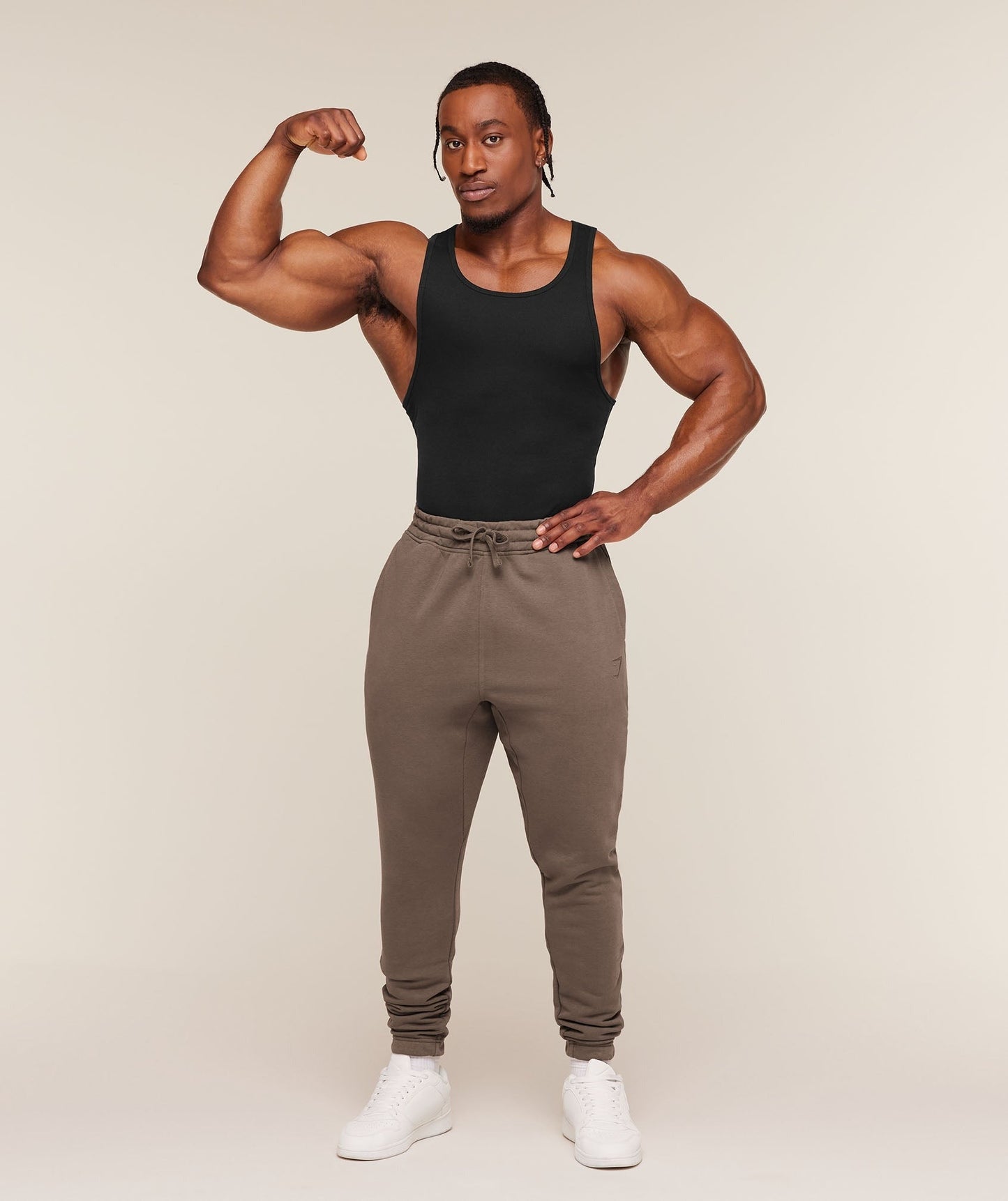 Gymshark Power Wordmark Joggers - Soft Brown