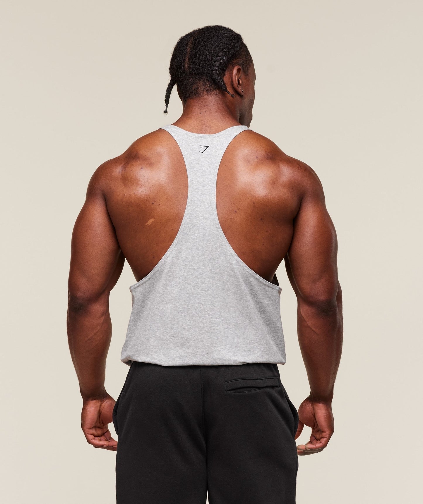 Gymshark Double Bicep Stringer - Light Grey Core Marl