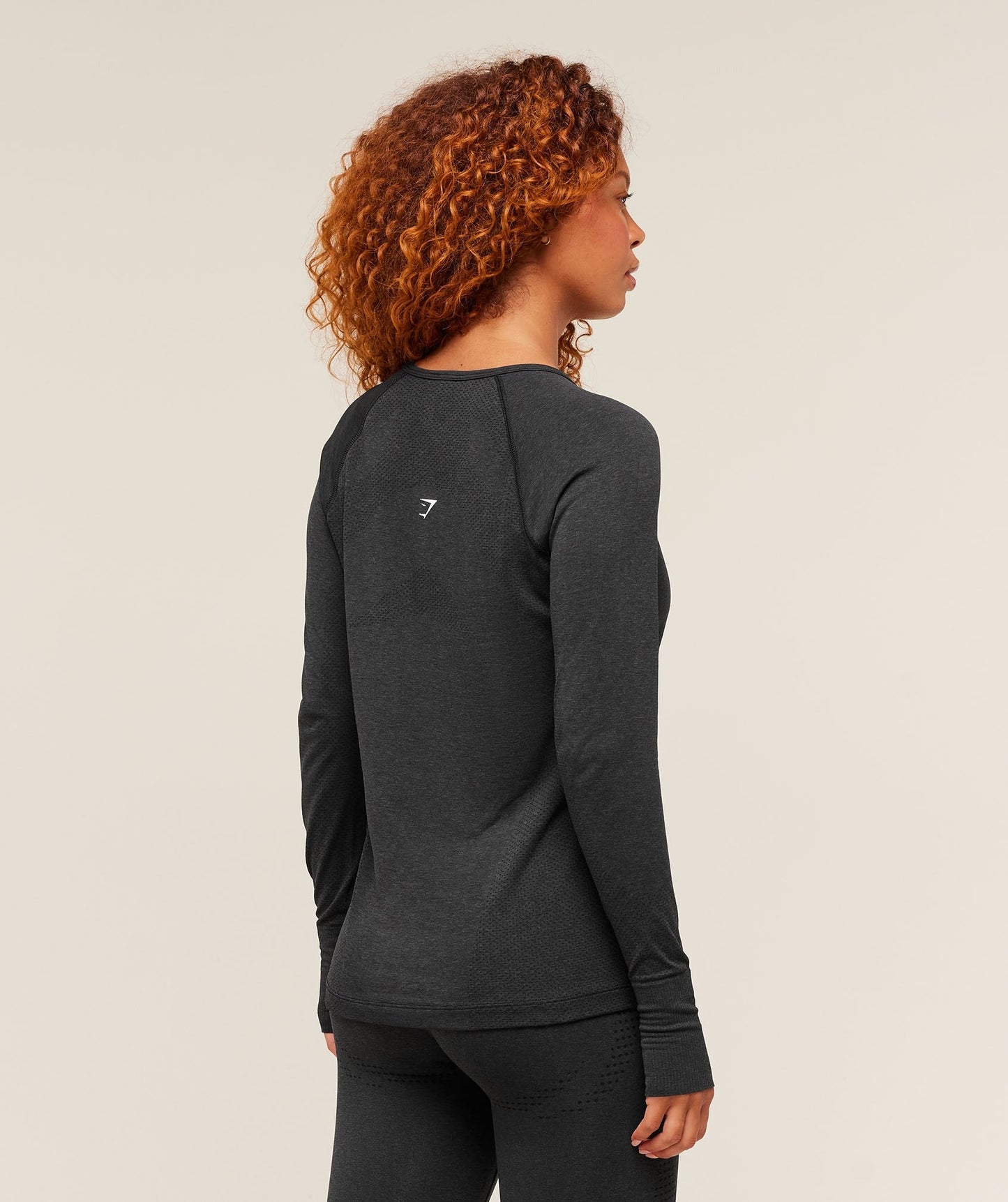Gymshark Vital Seamless Light Long Sleeve Top - Black Marl