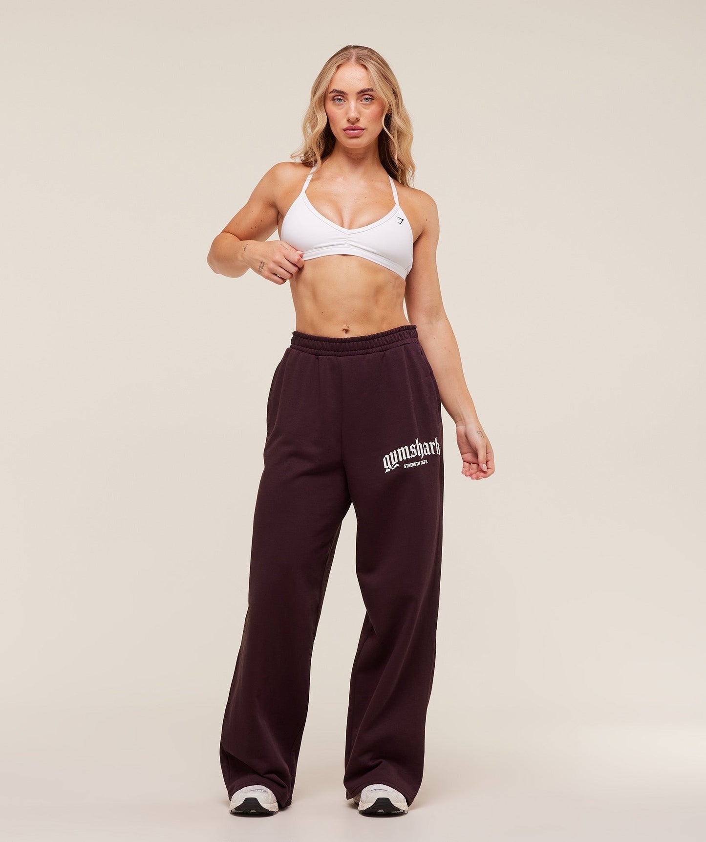 Gymshark Strength Department Wide Leg Joggers - Cherry Purple