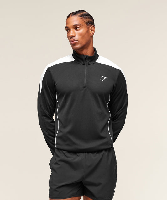 Gymshark Arrival Block 1/4 Zip - Black