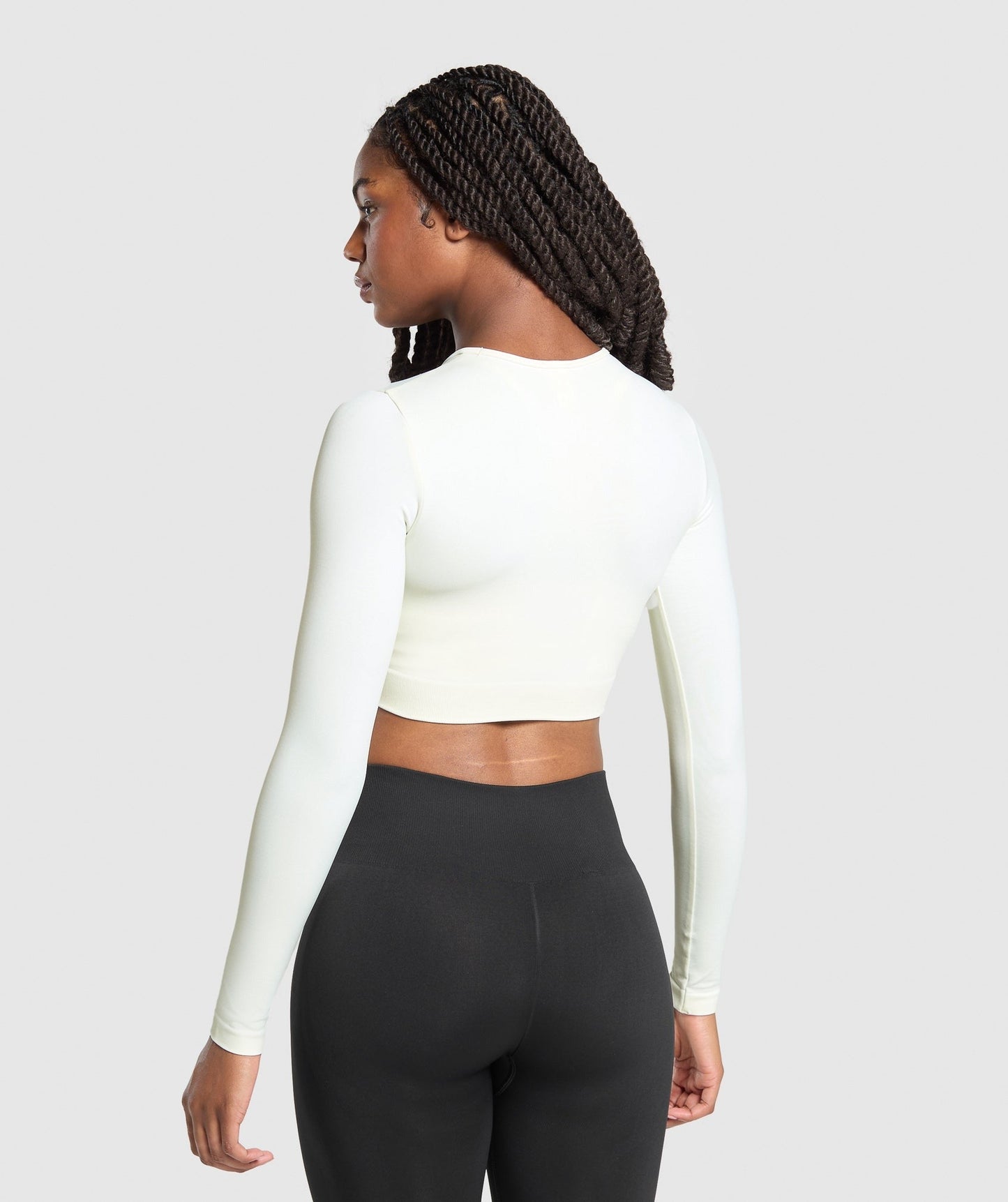 Gymshark Everyday Seamless Long Sleeve Crop Top - Soft White