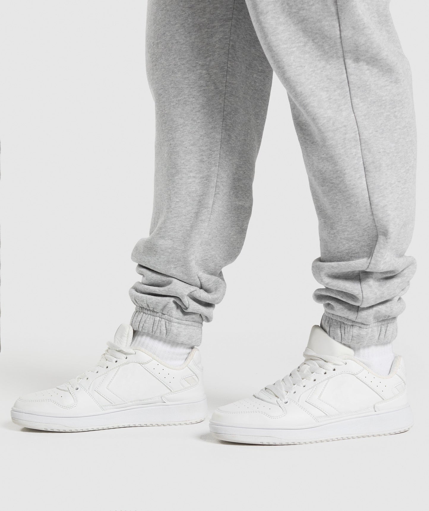 Gymshark Lifting Essentials Graphic Brushed Oversized Joggers - Light Grey Core Marl