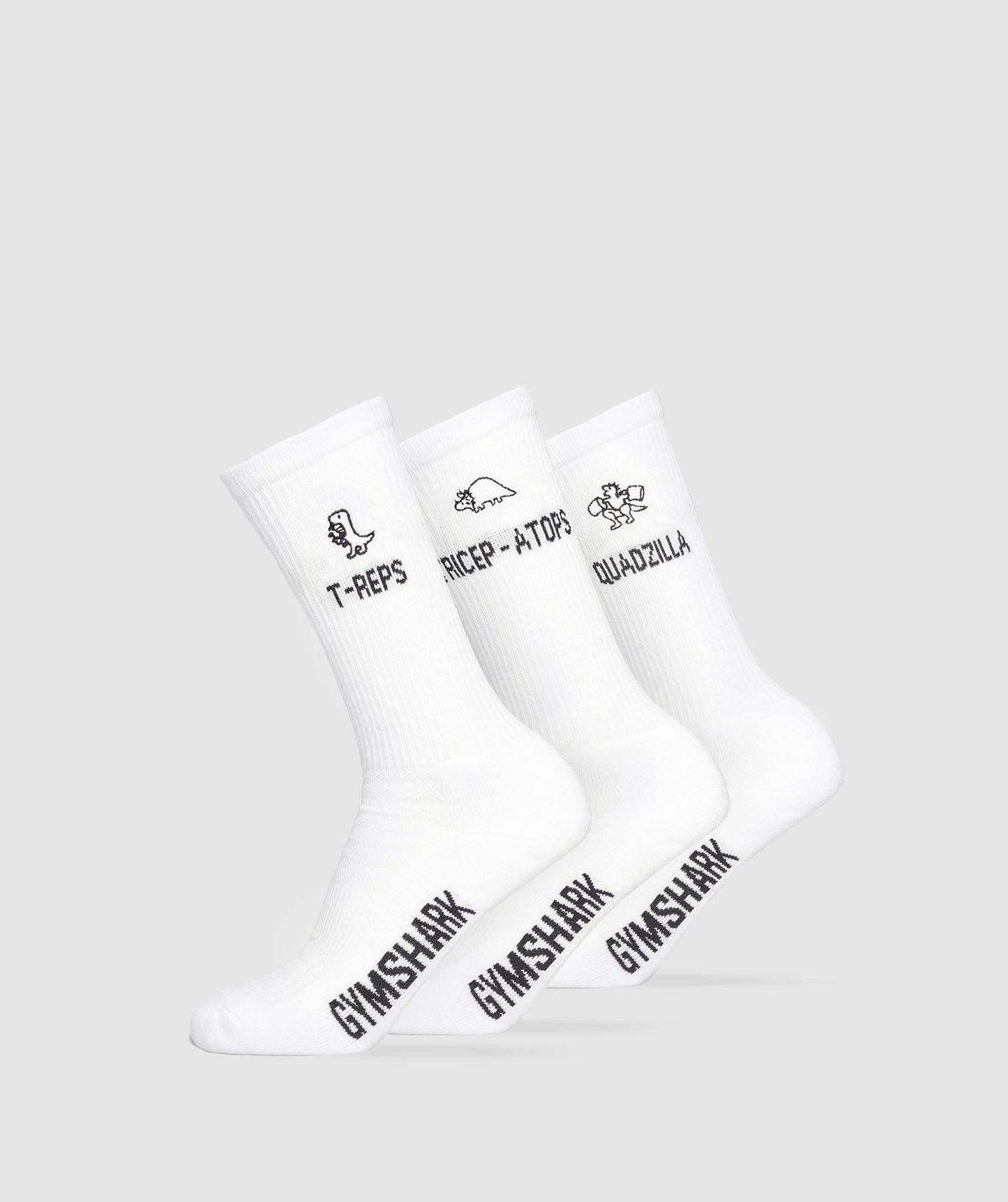 Gymshark Graphic T-Reps Crew 3pk - White