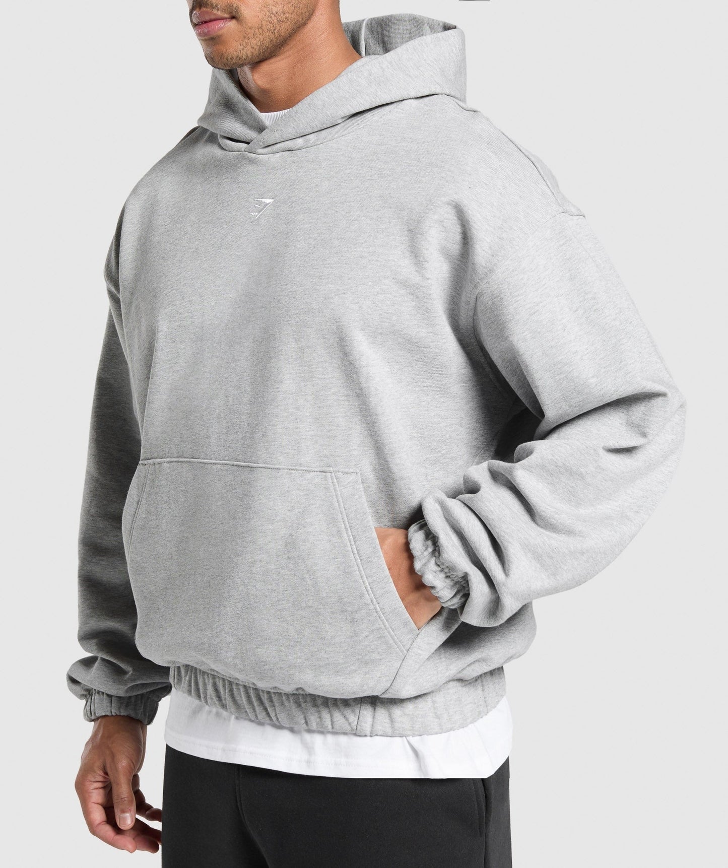 Gymshark Rest Day Essentials Hoodie - Light Grey Core Marl