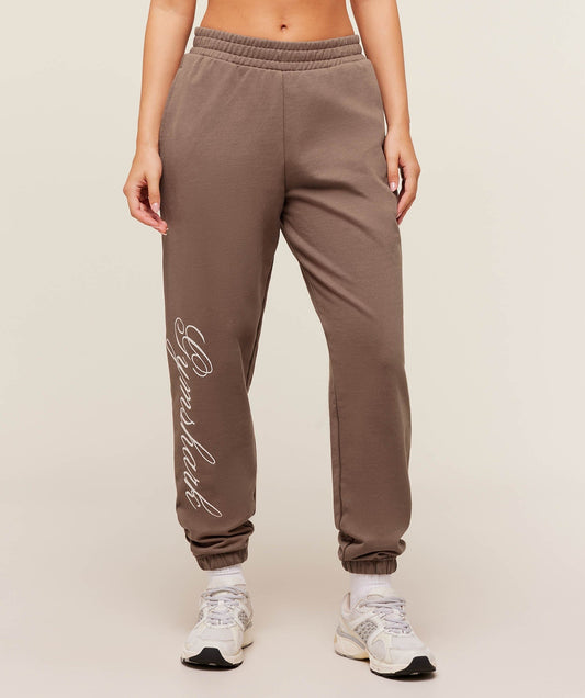 Gymshark All Seasons Graphic Joggers - Soft Brown